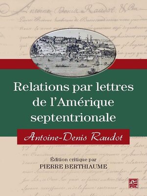 cover image of Relations par lettres de l'Amérique septentrionale